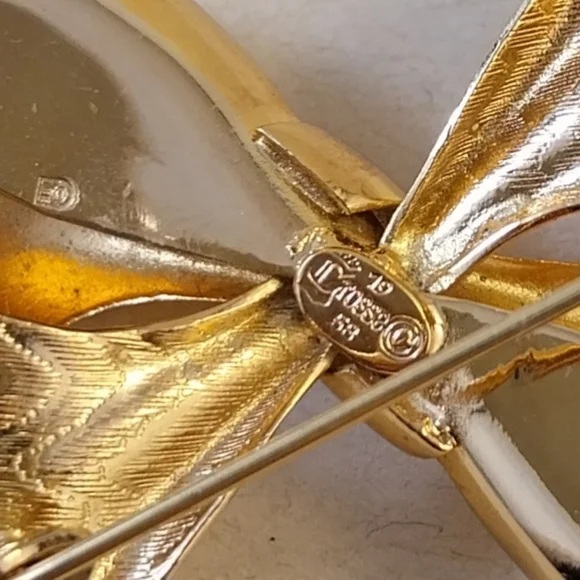 Vintage Gold Planted  Bow Brooch - Picture 3 of 15